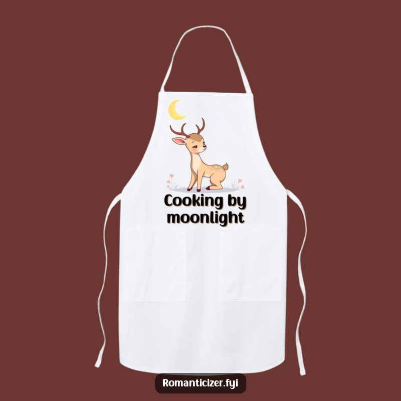 Romantic Deer Moon Apron: Cook with Enchanting Night Vibes
