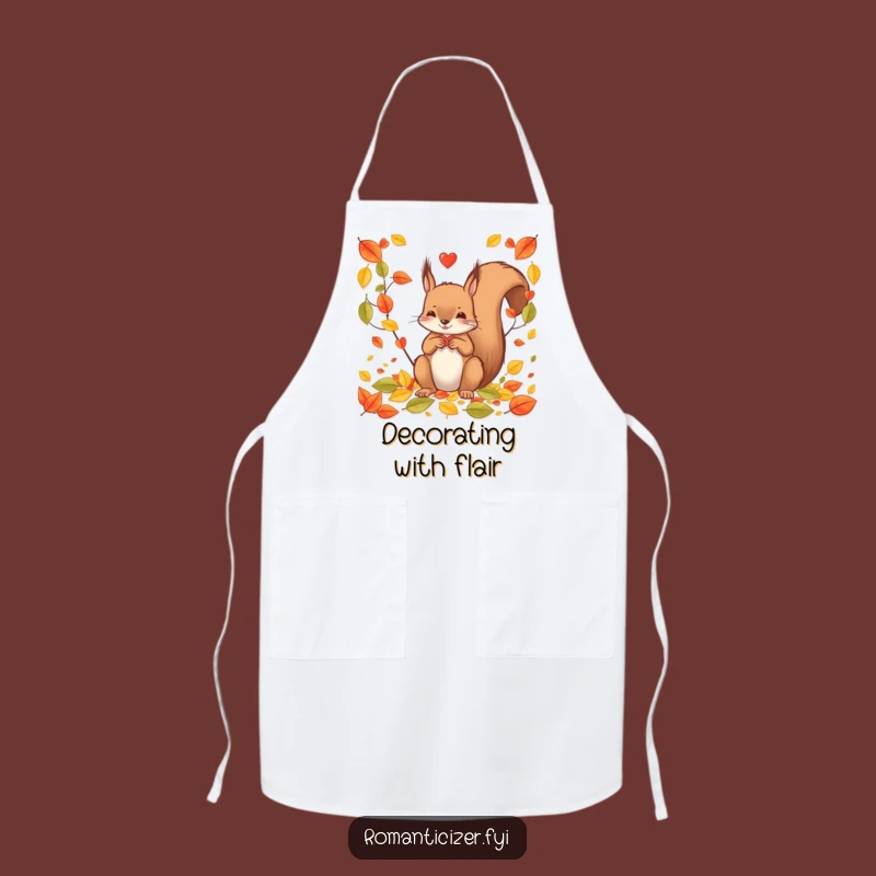 Funny Squirrel Leaf Heart Apron - Chef's Cute & Quirky Kitchen Gift