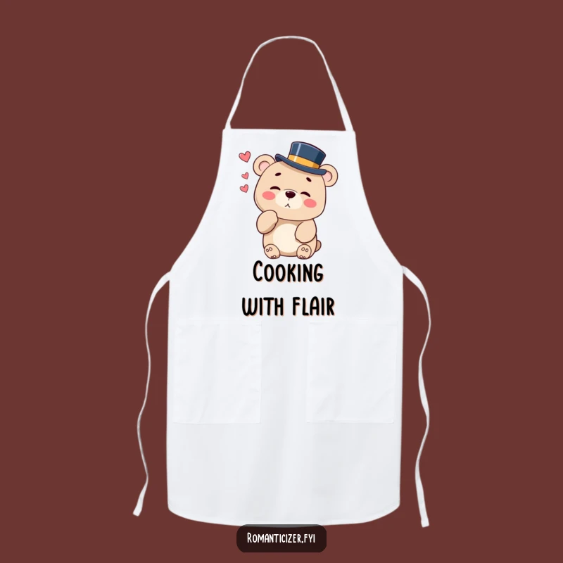 Funny Bear Kiss Apron - Dapper Gentleman Kitchen Style!