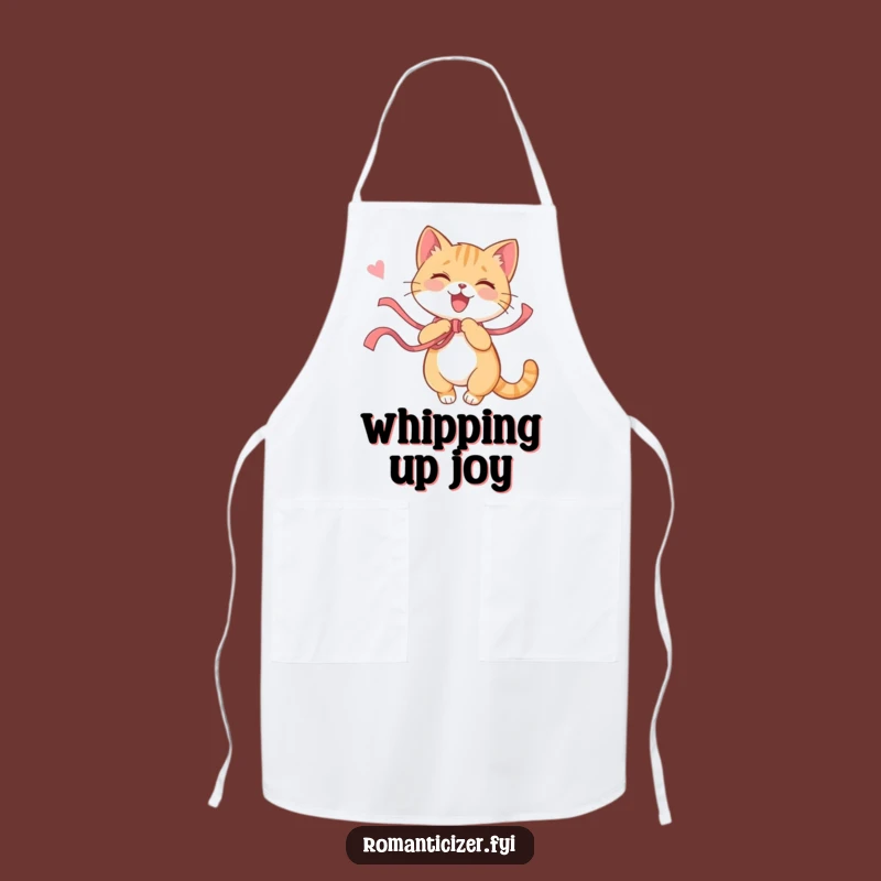 Funny Cat Ribbon Twirl Apron: Cook with Playful Feline Flair