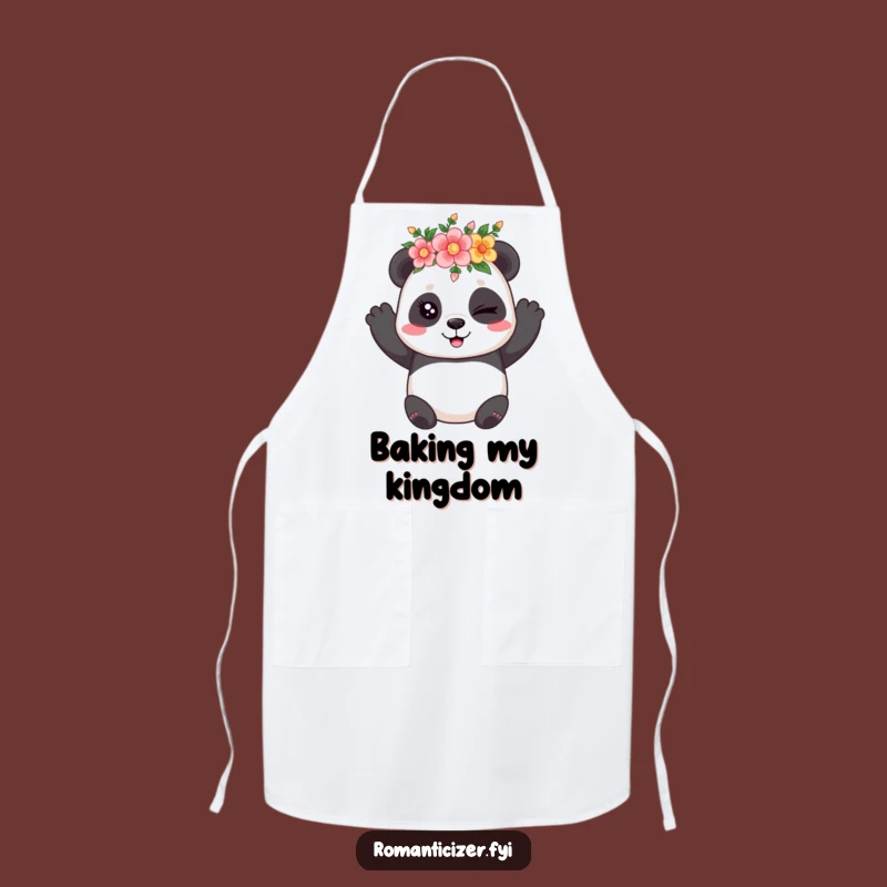 Funny Panda Flower Apron: Playful Chef Panda, Humorous Floral Cooking Gift