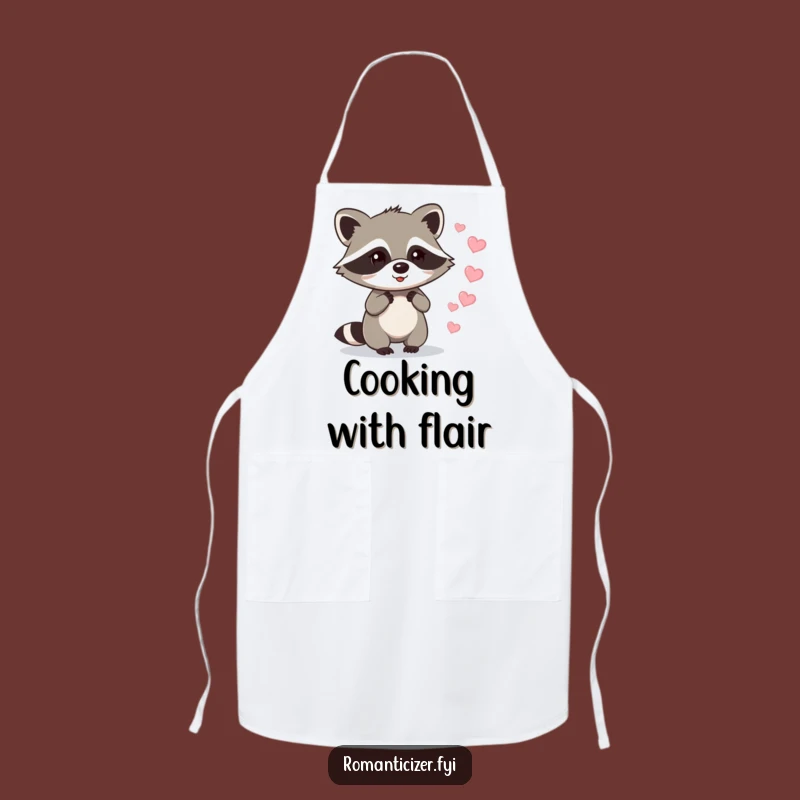 Funny Raccoon Love Apron: Kitchen Sweetheart, Great Funny Gift