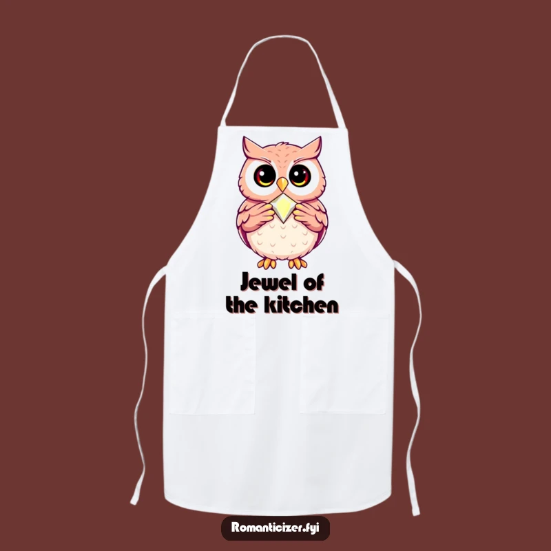 Funny Owl Jewel Apron: Kitchen Gem, Humorous Cooking Gift
