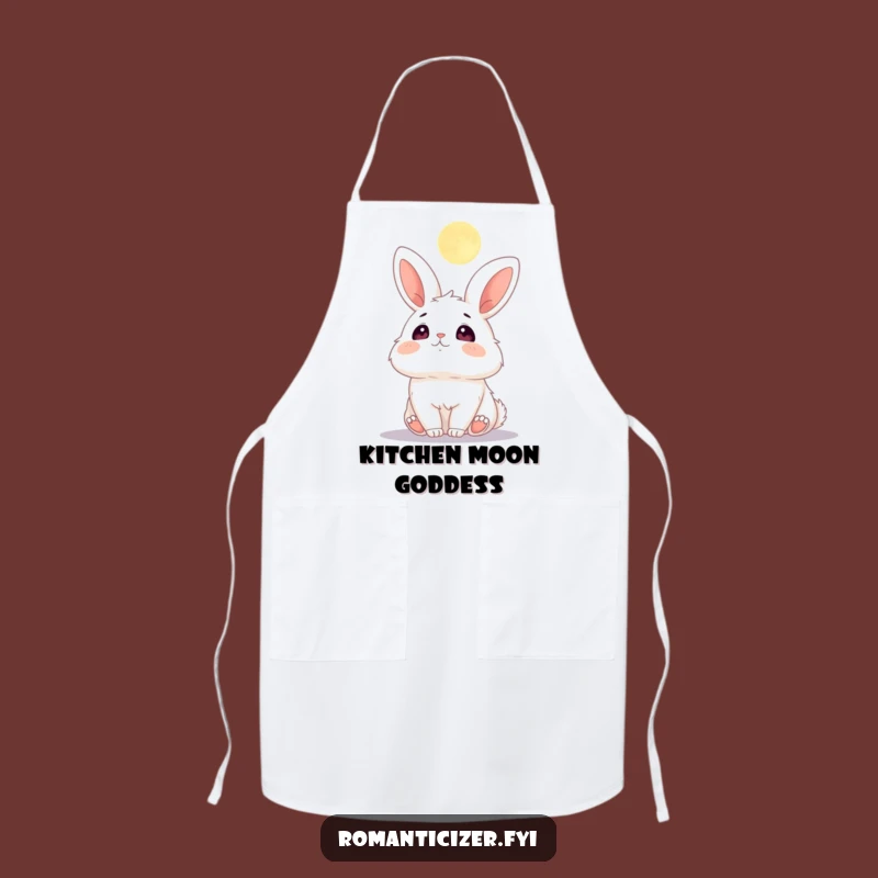 Funny Bunny Moon Apron: Cook Under the Stars with Funny Flair
