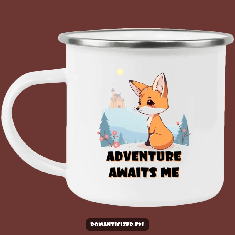 Funny Fox Castle Camping Mug: Explore with Funny Wanderlust