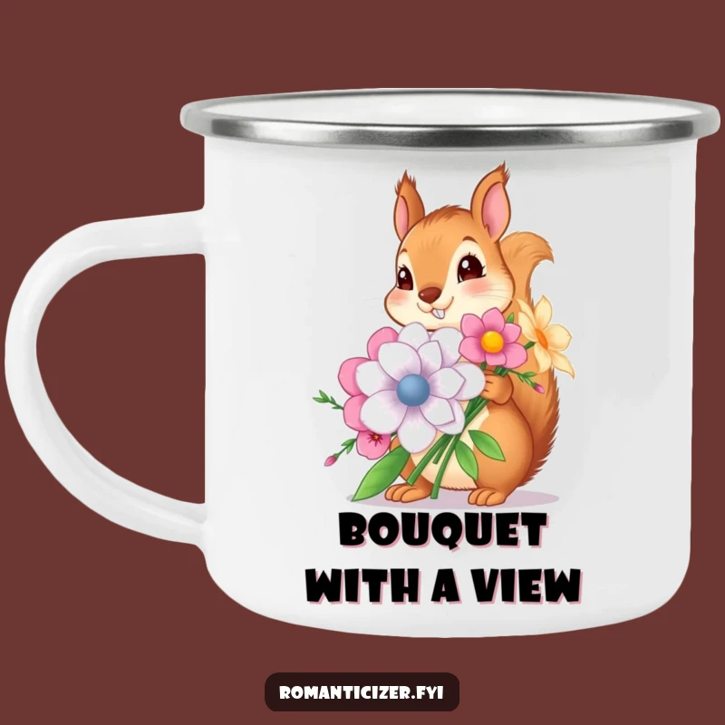 Funny Squirrel Flower Camping Mug - Outdoor Adventures & Humor, Unique Gift