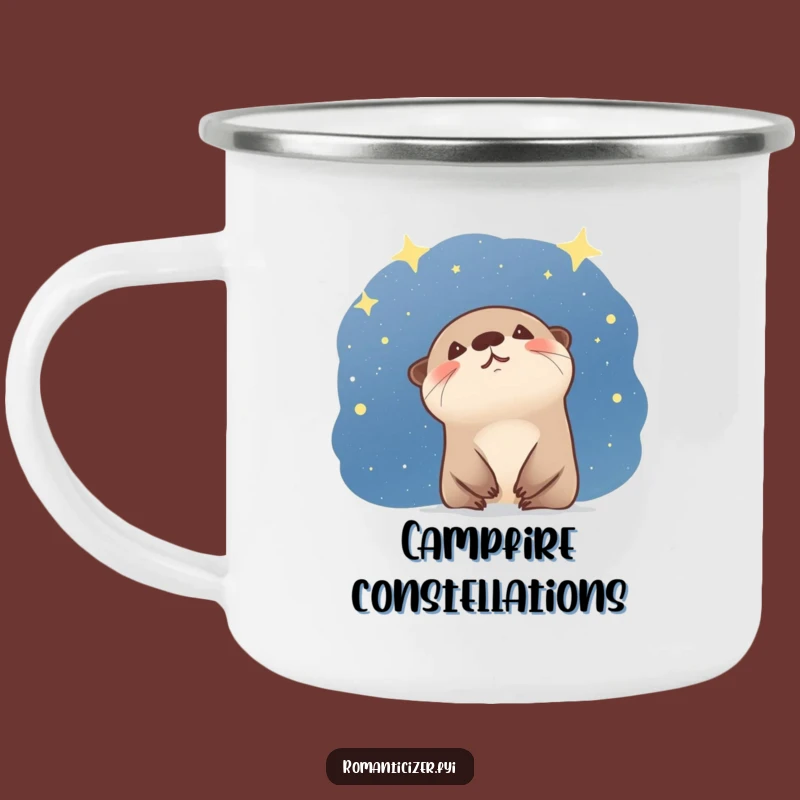 Funny Otter Starry Sky Camping Mug - Cute Gift for Outdoor Dreamers