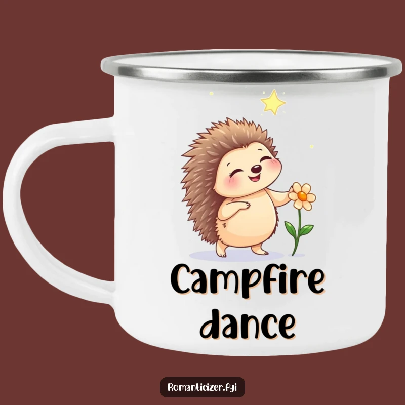 Funny Hedgehog Dance Camping Mug: Whimsical Charm for Nighttime Adventures