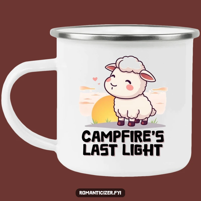Funny Sheep Sunset Camping Mug: Serene Sips, Delightful Funny Gift