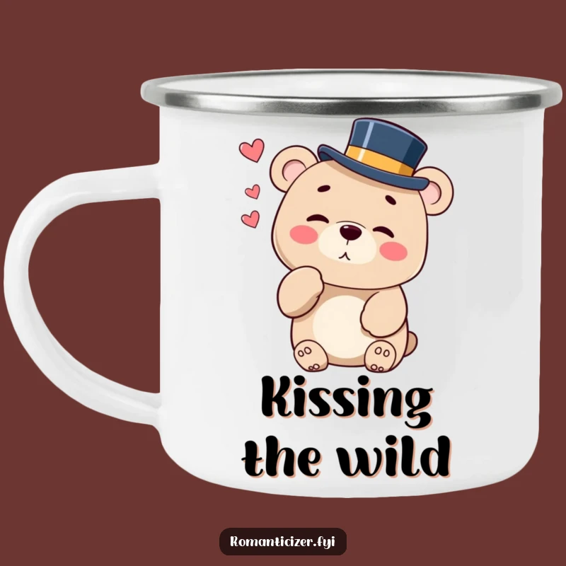 Funny Bear Kiss Camping Mug - Charming Gentleman Outdoors!