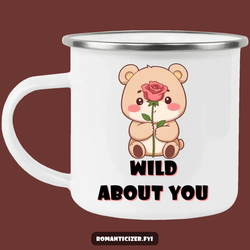 Funny Bear Rose Camping Mug: Adventure with Sweet, Funny Moments