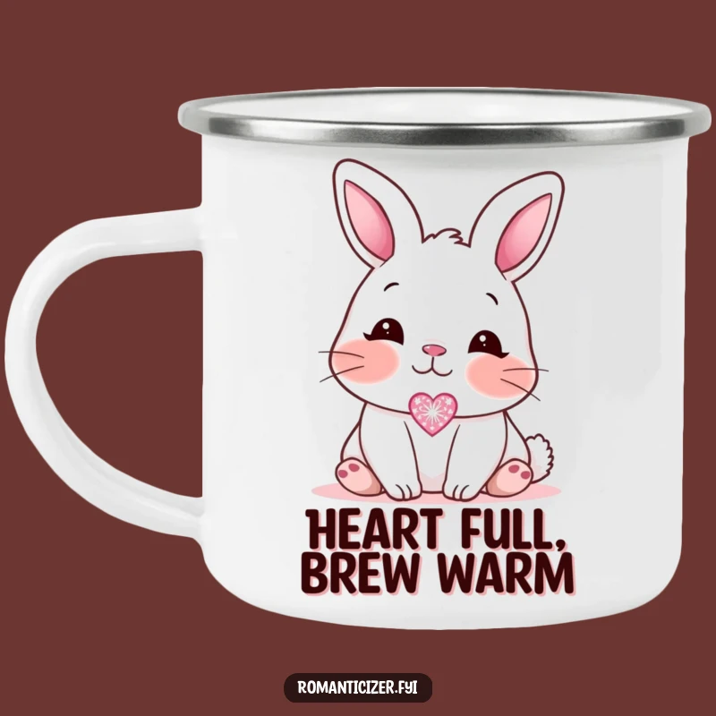 Funny Blushing Bunny Love Camping Mug: Hilarious Cute Outdoor Drinkware