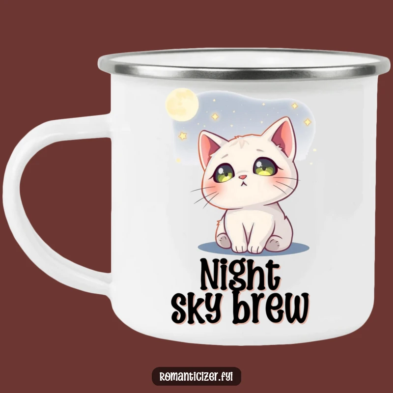 Funny Cat Moon Camping Mug A Dreamy Companion For Nighttime Adventures