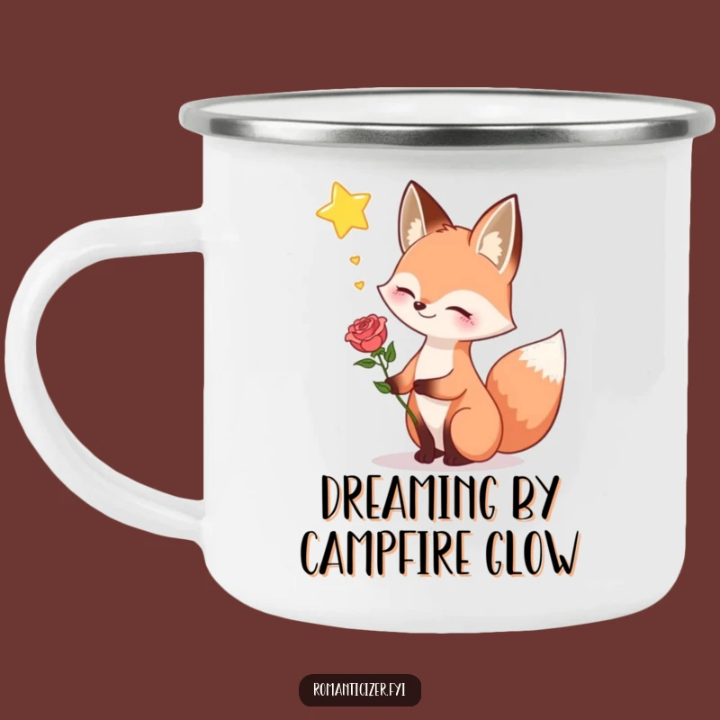 Funny Fox Romantic Star Camping Mug: Hilarious Dreamy Outdoor Drinkware