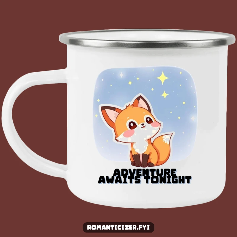 Funny Fox Starry Eyes Camping Mug: Adventure Under the Stars