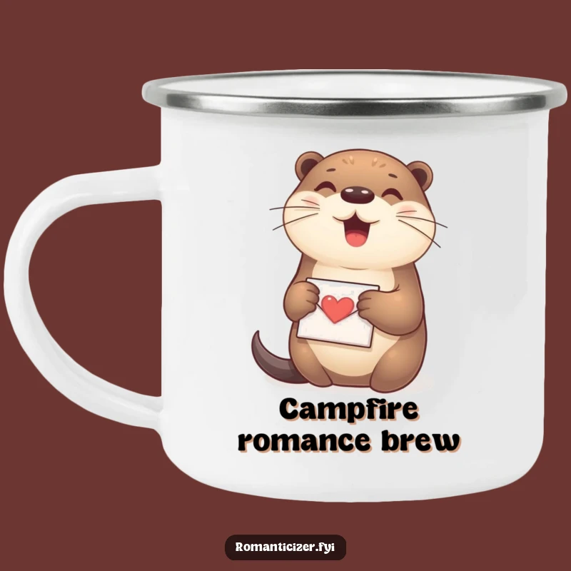 Funny Otter Love Letter Camping Mug: Durable Outdoor Drinkware, Sweet Funny Gift!