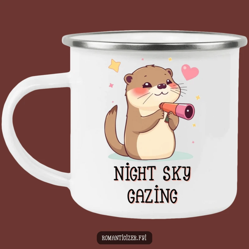 Funny Otter Star Gazing Camping Mug - Cosmic Campfire Companion