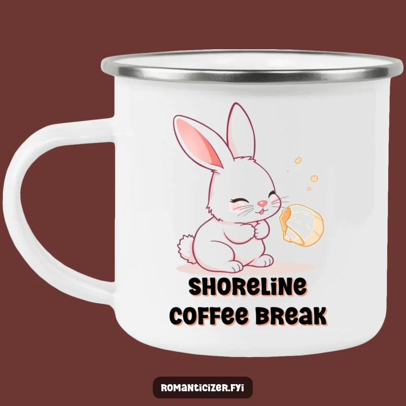 Funny Rabbit Seashell Camping Mug: Durable Drinkware, Delightful Funny Gift!