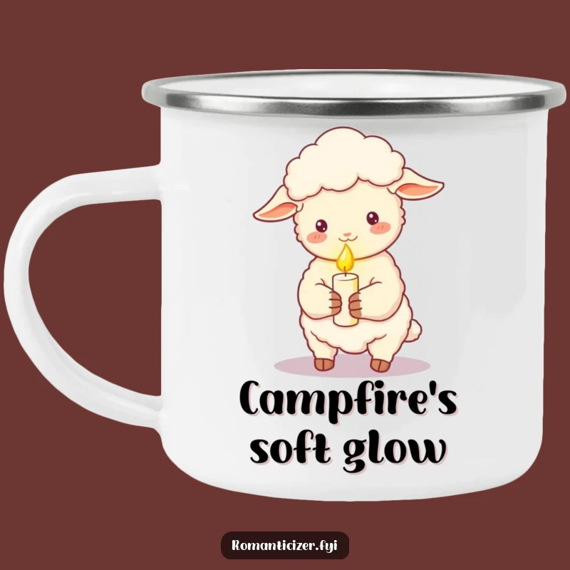 Funny Romantic Sheep Candle Camping Mug - Cozy Campfire Companion