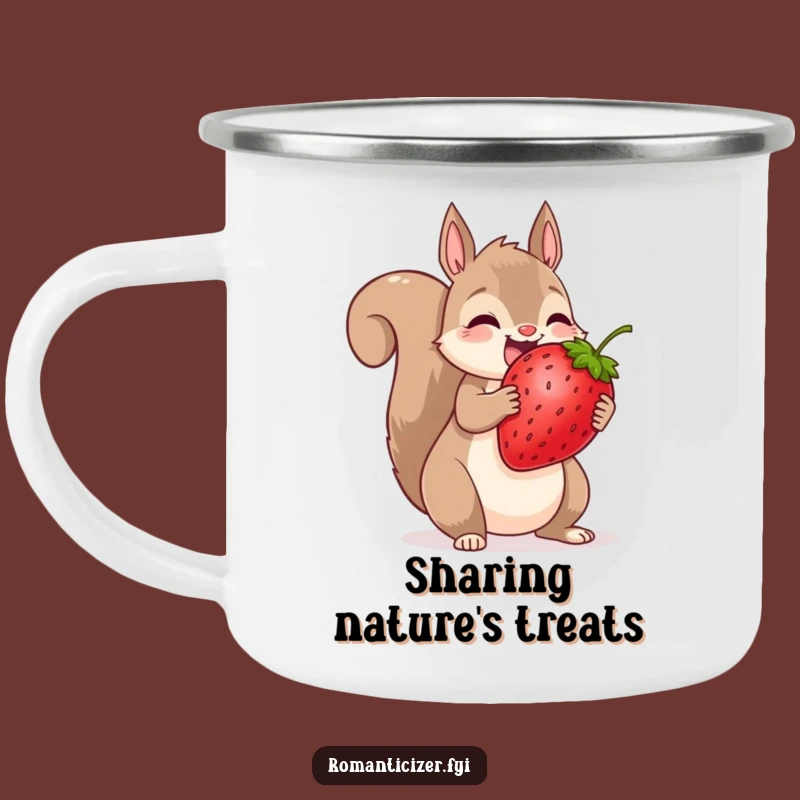 Funny Squirrel Strawberry Camping Mug: Your Hilarious Companion for Sweet Adventures