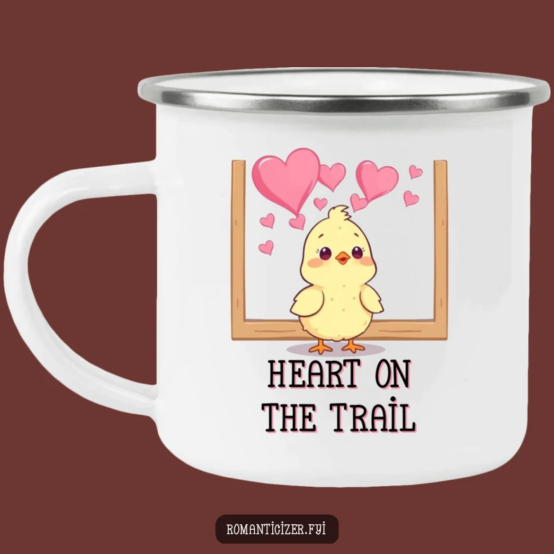 Funny Chick Heart Art Camping Mug - Cute Gift for Outdoor Art Lovers