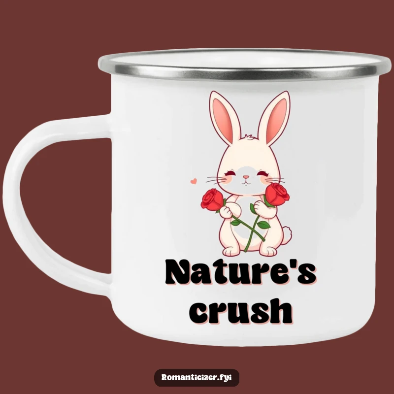 Funny Bunny Rose Camping Mug: Sweet Sips for Dreamy Campfires