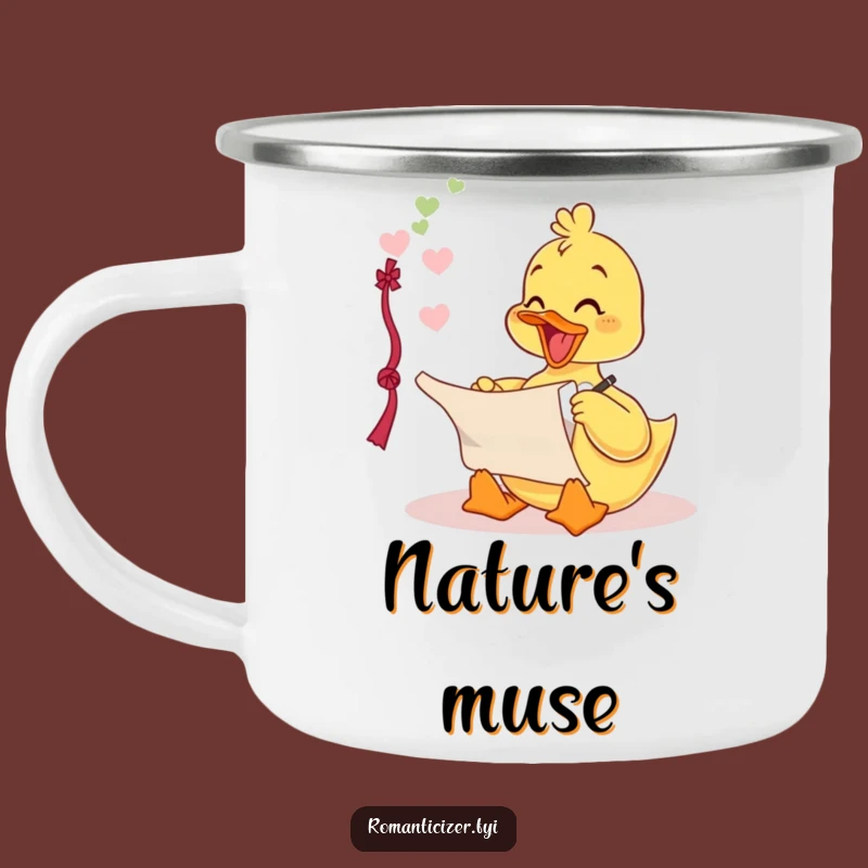 Funny Duckling Poem Camping Mug: Romantic Sips for Outdoor Adventures