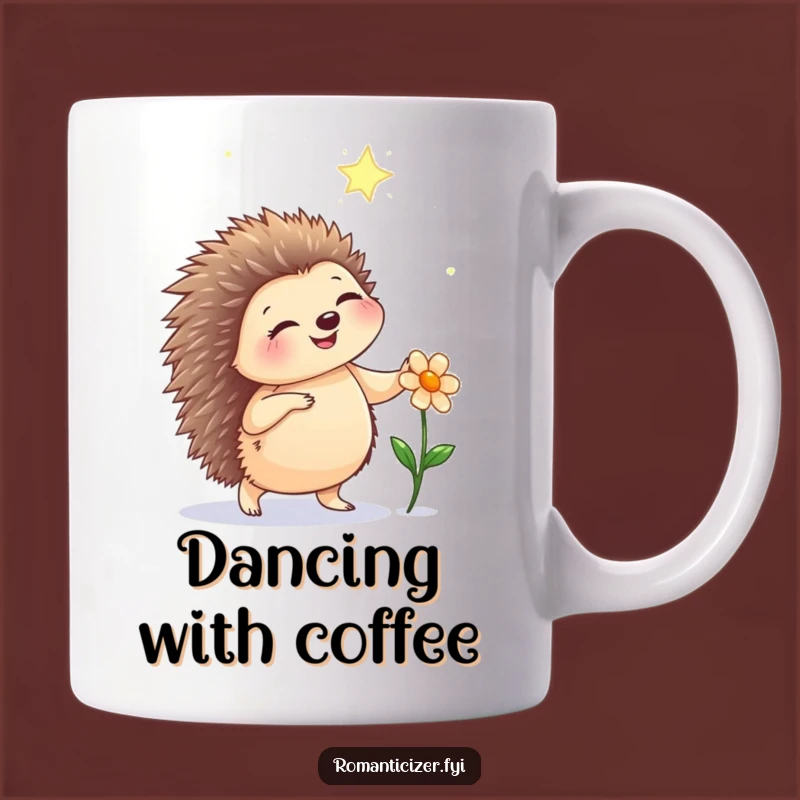 Funny Hedgehog Dance Mug: Whimsical Night Creature Gift for Joyful Souls