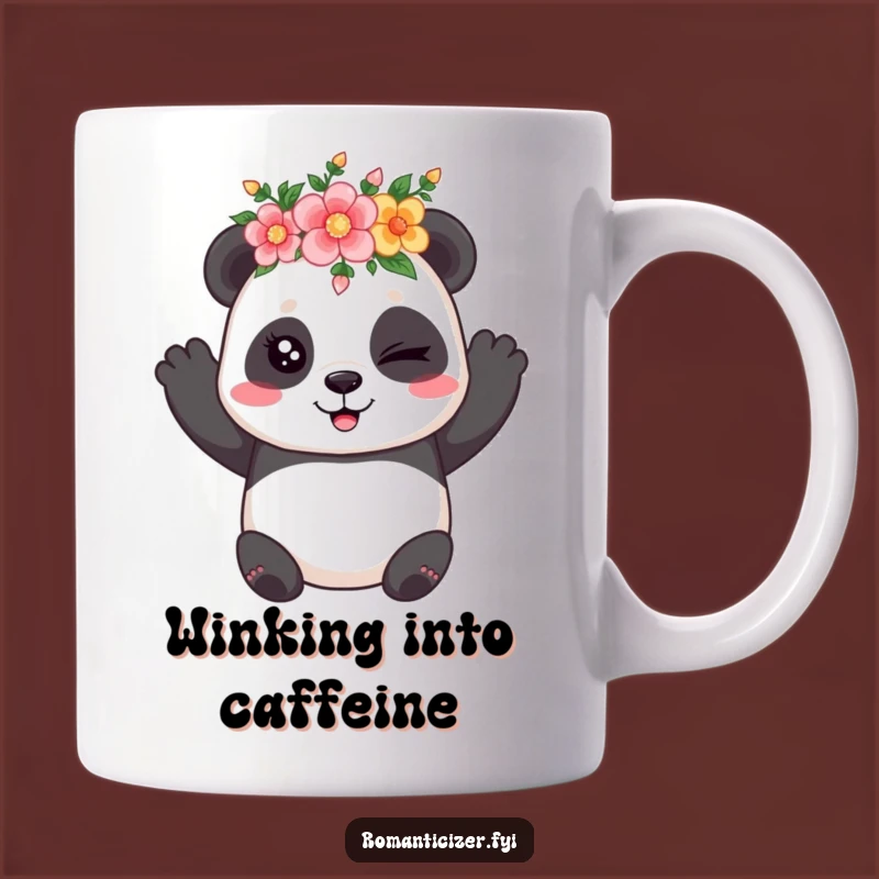Funny Panda Flower Crown Mug: Coy Wink Panda, Perfect Playful Gift