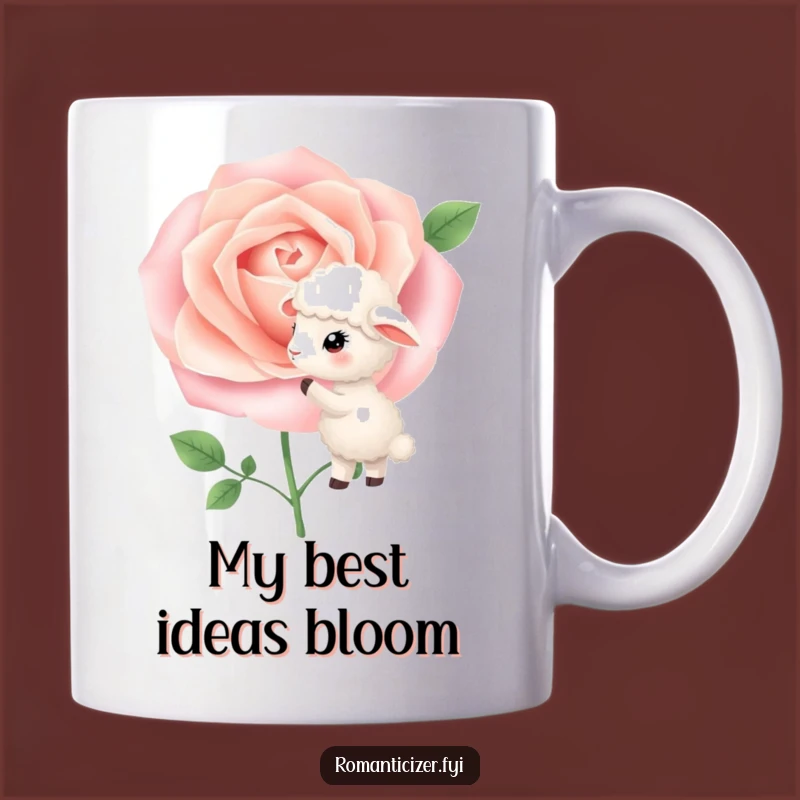 Funny Sheep Whispering Rose Mug: Secret Garden Humor for Your Daily Coffee