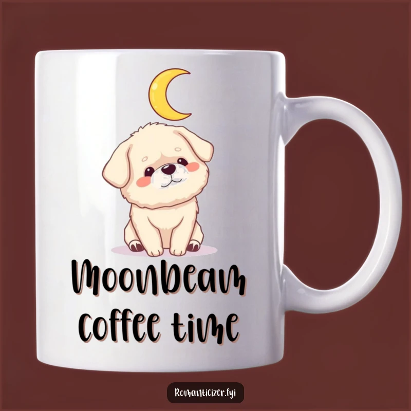 Funny Dog Moon Mug: Adoring Pup Gazes Up, A Whimsical and Funny Gift