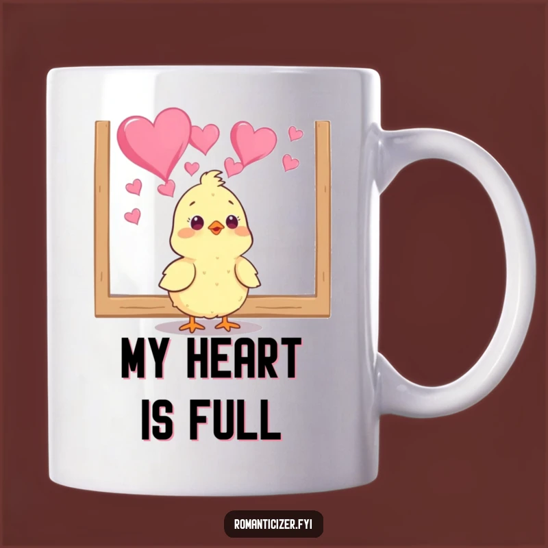 Funny Adorable Chick Heart Art Mug - Perfect Cute Gift for Art Lovers