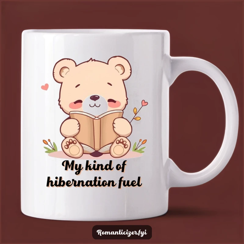 Funny Bear Cub Poetry Mug: A Contented Reader, Perfect Gift for Book Lovers