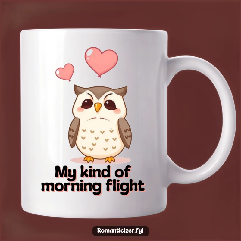 Funny Owl Love Mug: Contented Bird Watching Hearts Float Upwards, Perfect Gift