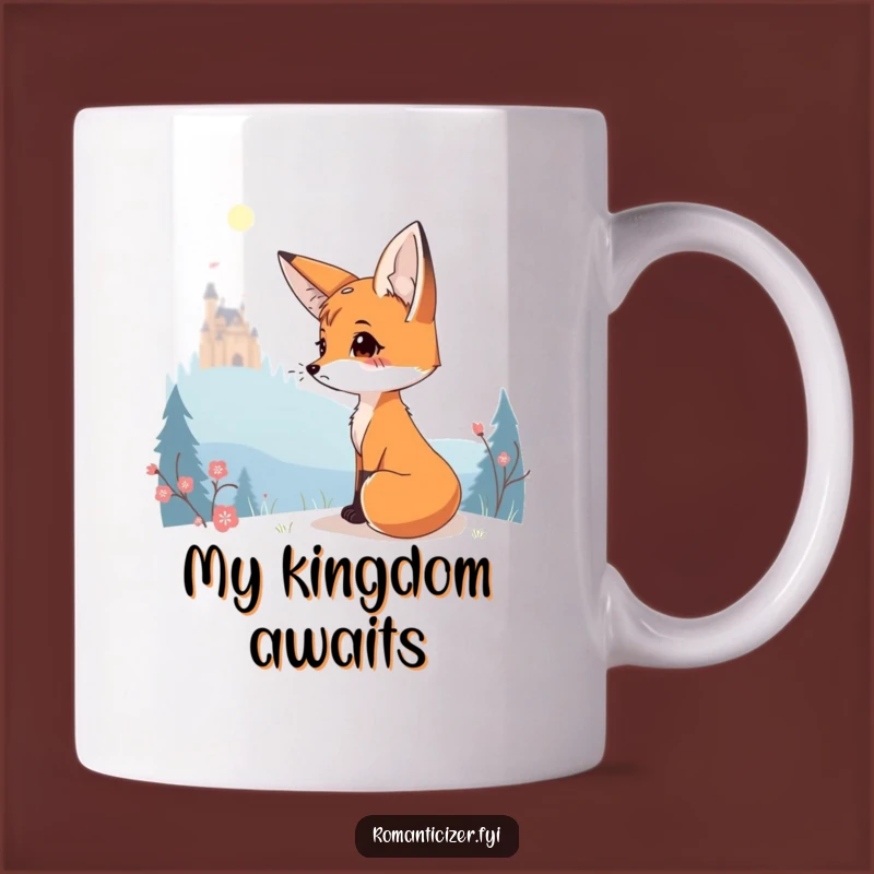 Funny Fox Castle Mug: Dreamy Wanderlust for a Funny Gift