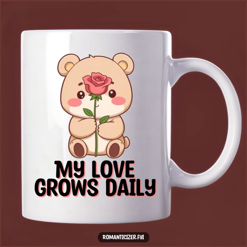 Funny Bear with Rose Mug: A Sweet and Dreamy Funny Gift Idea