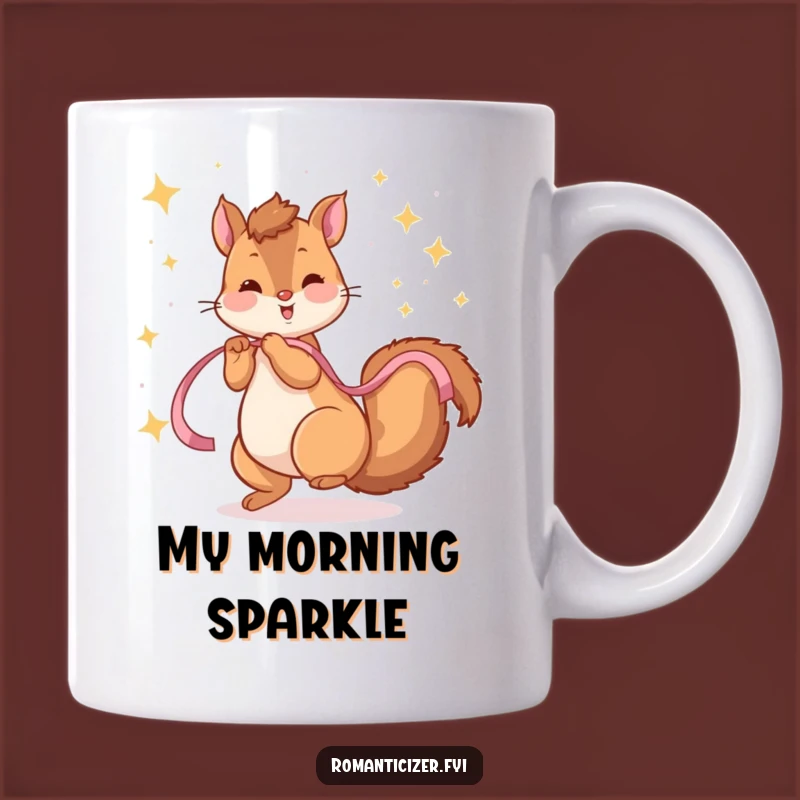Funny Squirrel Twirling Mug: Playful Stars, Perfect Humorous Gift