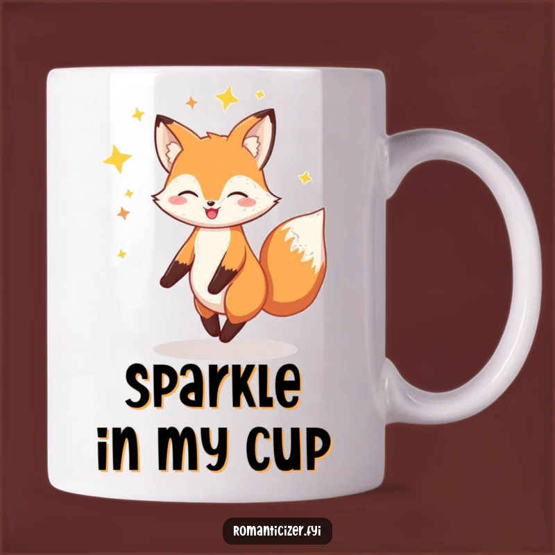 Funny Fox Stars Mug: Cheerful Twirling Magic Gift for Dreamers