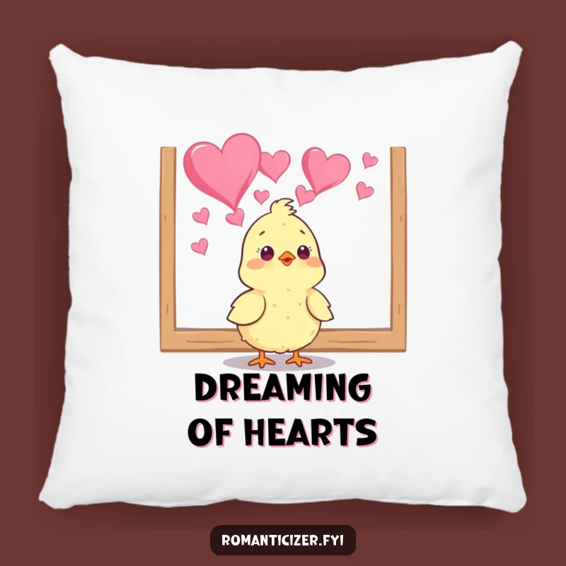 Funny Chick Heart Art Pillow - Cozy Cute Gift for Art Enthusiasts