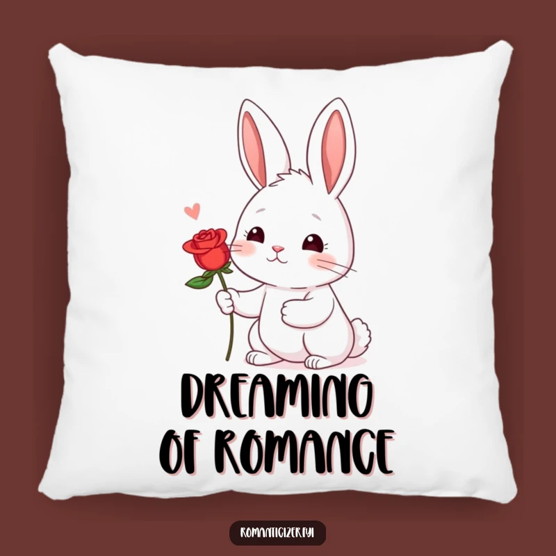 Funny Shy Rabbit Rose Pillow: Cozy Sweet Accent, Perfect Gift!