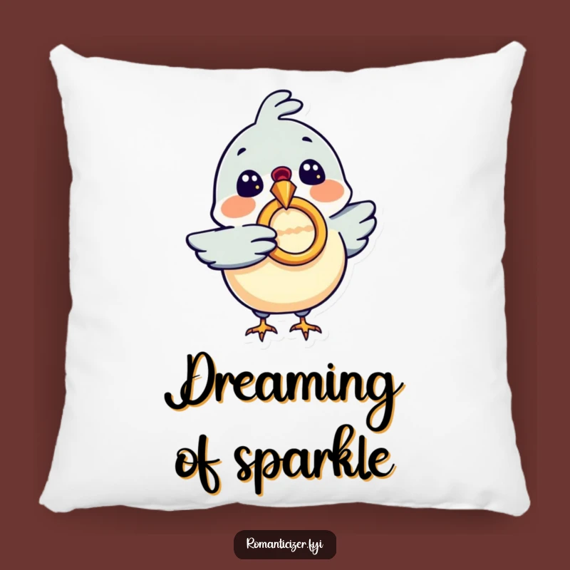 Funny Bird Ring Pillow - Cozy & Romantic Accent, Hilarious Surprise Gift