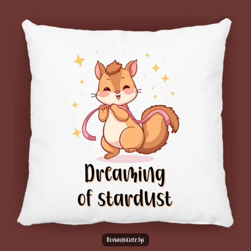 Funny Squirrel Twirling Pillow: Cozy Stars, Comfy & Humorous Home Gift