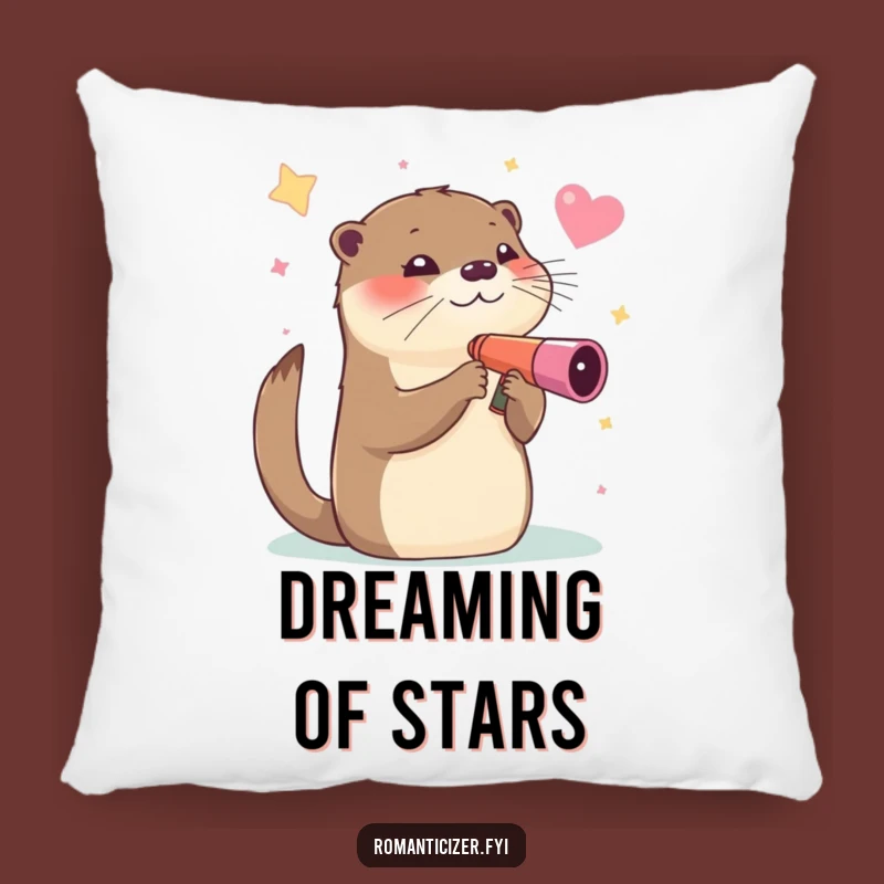 Funny Otter Star Gazing Pillow - Comfy & Hilarious Cosmic Accent