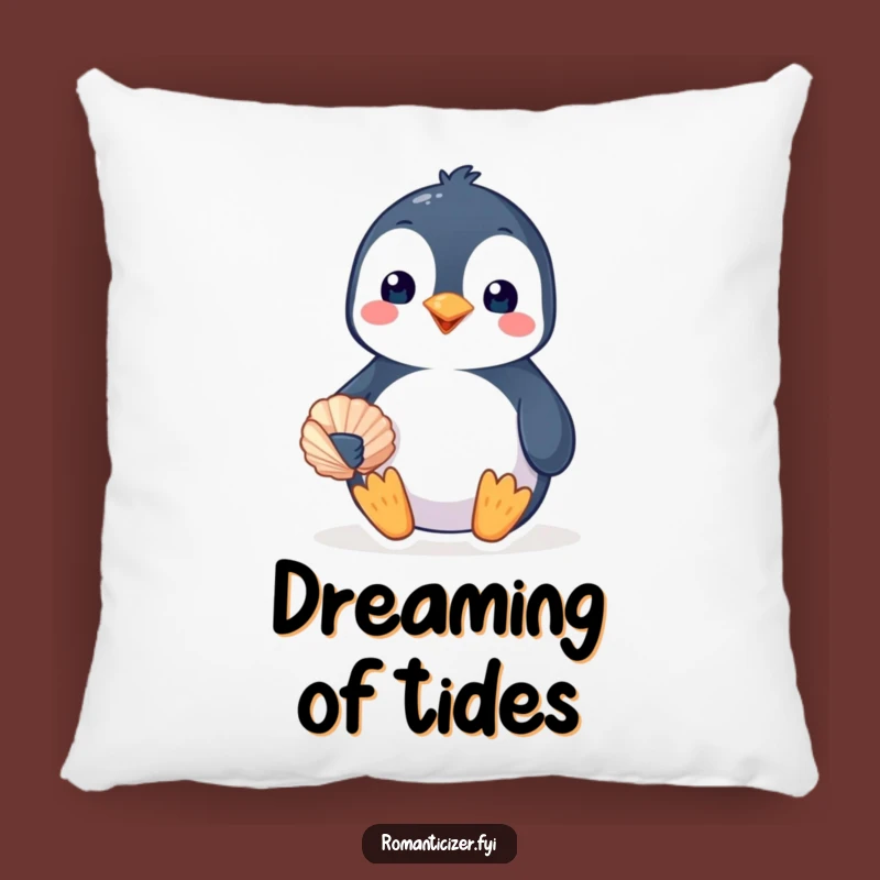 Funny Penguin Seashell Pillow - Cozy Cute Gift for Sweet Homes