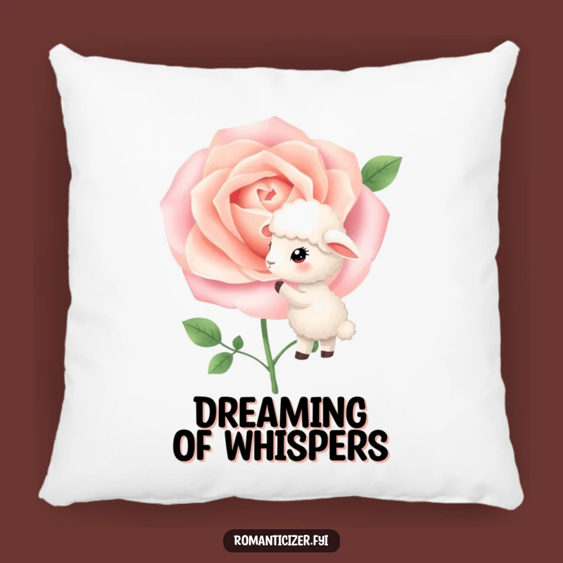 Funny Sheep Pillow: Cozy Whispers with Blooming Rose Comfort