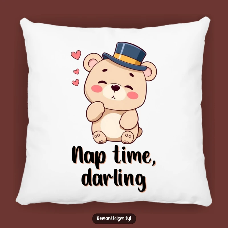 Funny Bear Kiss Pillow - Cozy Gentleman Bear Accent!