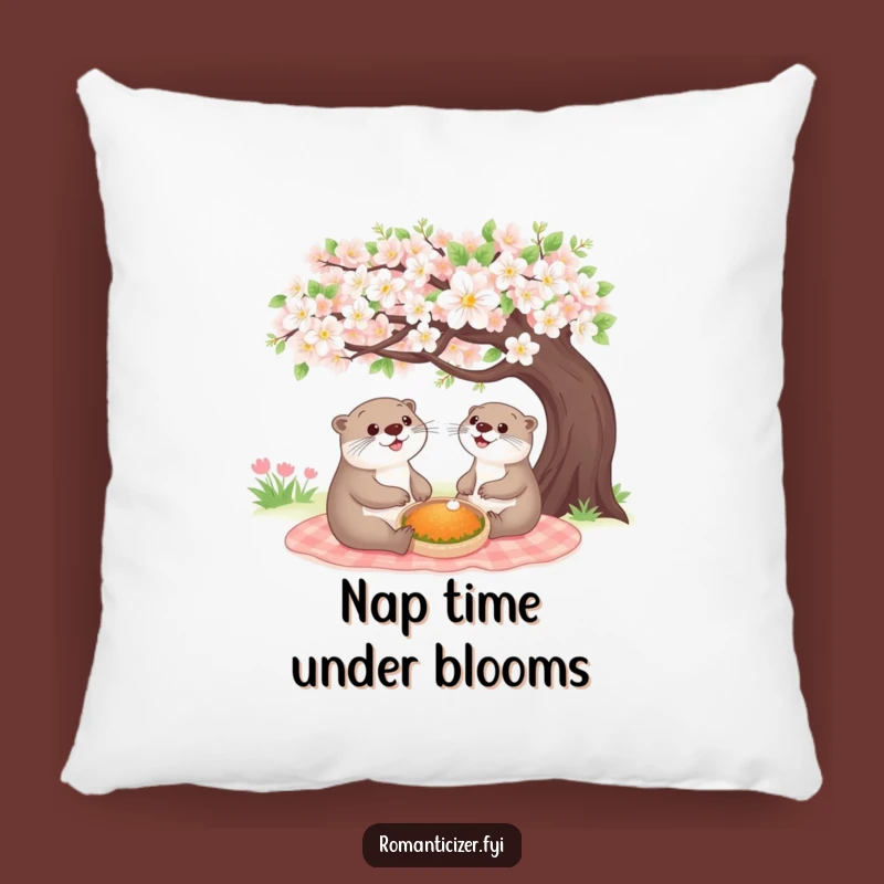 Funny Cheerful Otter Picnic Pillow - Cozy Comfort with a Touch of Joy