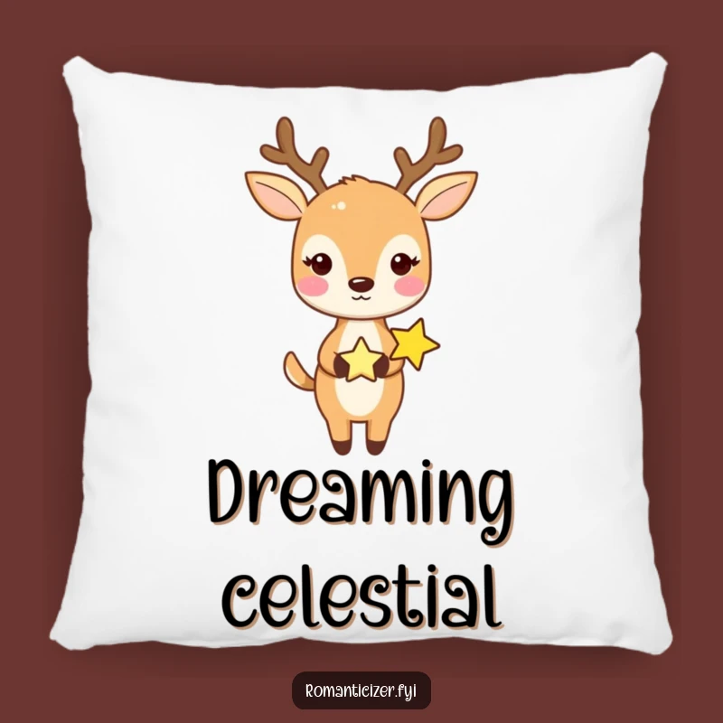 Funny Deer and Star Pillow: Cozy Up with Celestial Comfort and Sweet Dreams