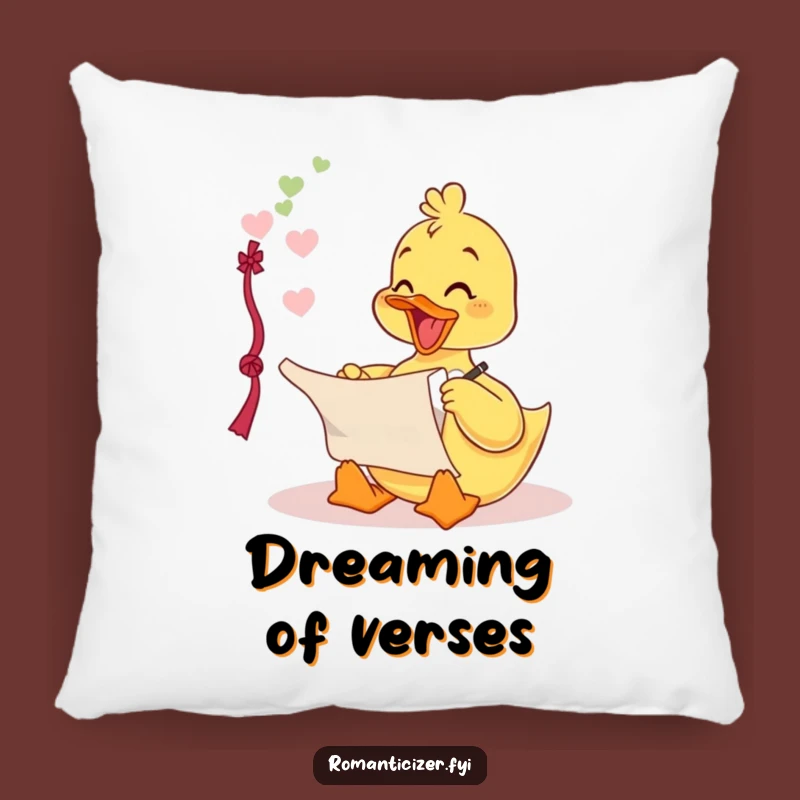 Funny Duckling Poem Pillow: Cozy Comfort for Romantic Dreams