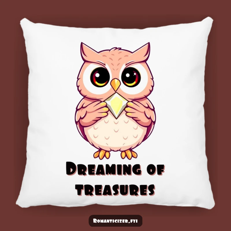 Funny Owl Jewel Pillow: Cozy Sophistication, Comfy & Humorous Home Gift